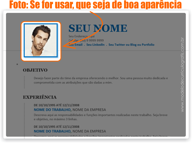 A Foto no Currículo - Deve ter boa aparência como fazer currículo com foto