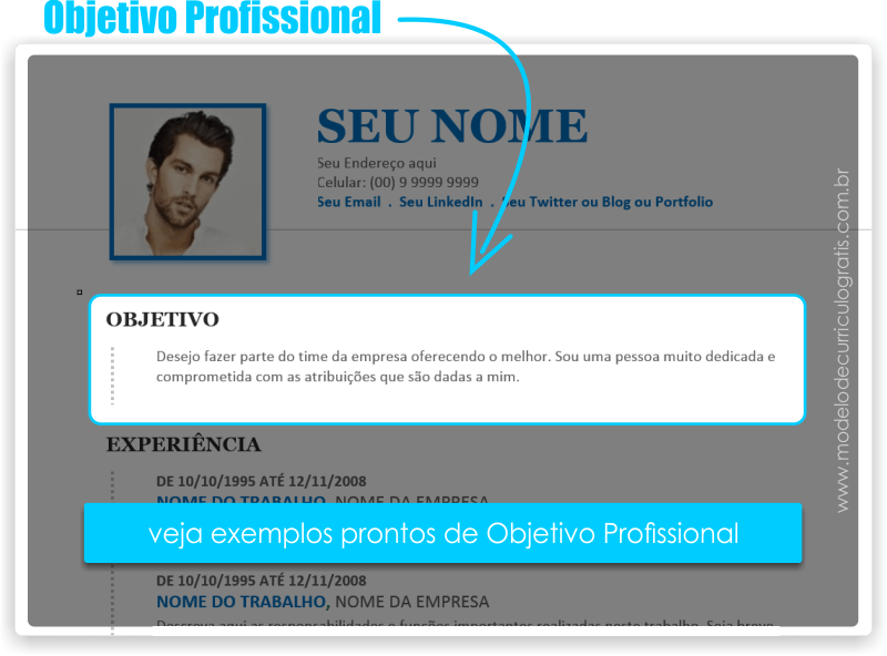 Como Fazer um Currículo - Objetivo Profissional