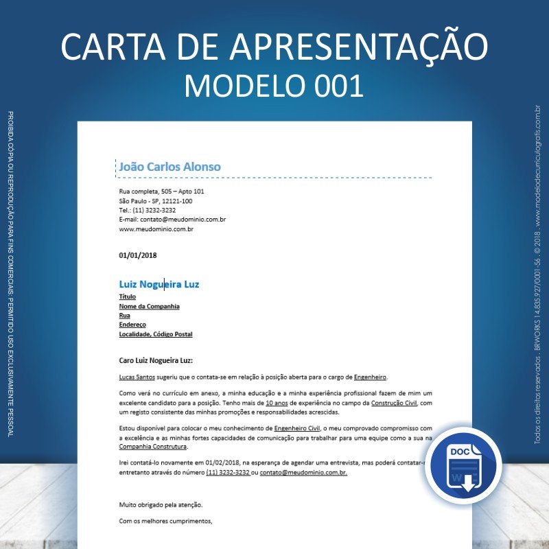 Carta de Apresentação para Currículo - 10 Modelos Prontos 