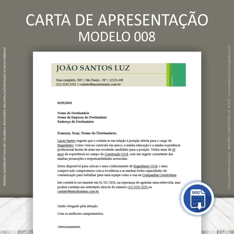 Carta de Apresentação para Currículo - 10 Modelos Prontos 