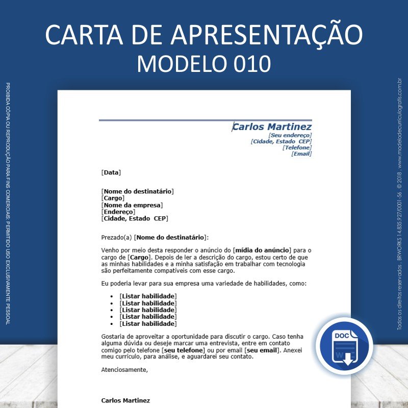 Modelo Carta De Apresentação Empresa Para Empresa Vários Modelos