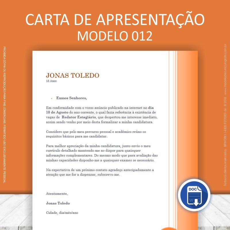 Carta de Apresentação para Currículo - 10 Modelos Prontos 